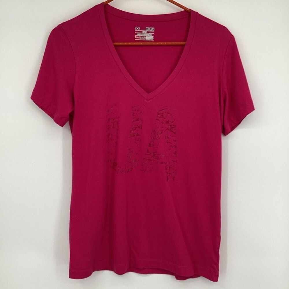 Ladies Under Armour v-neck Heatgear Tee shirt -‎ Medium